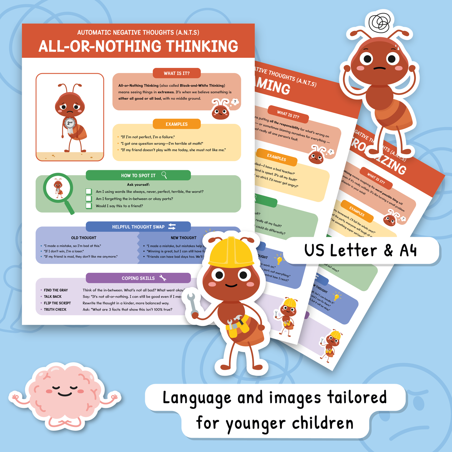 Automatic Negative Thoughts (ANTs) Cheatsheets