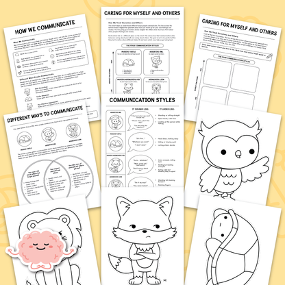 Communication Styles Activities for Kids and Teens (BW)