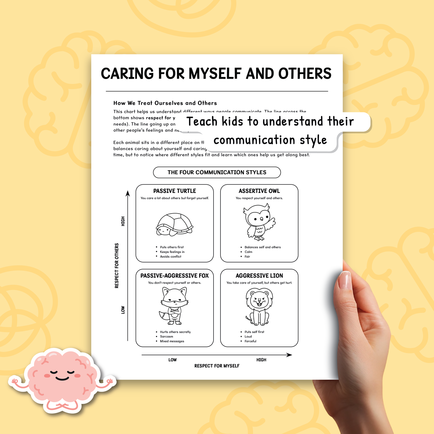 Communication Styles Activities for Kids and Teens (BW)