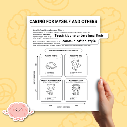 Communication Styles Activities for Kids and Teens (BW)
