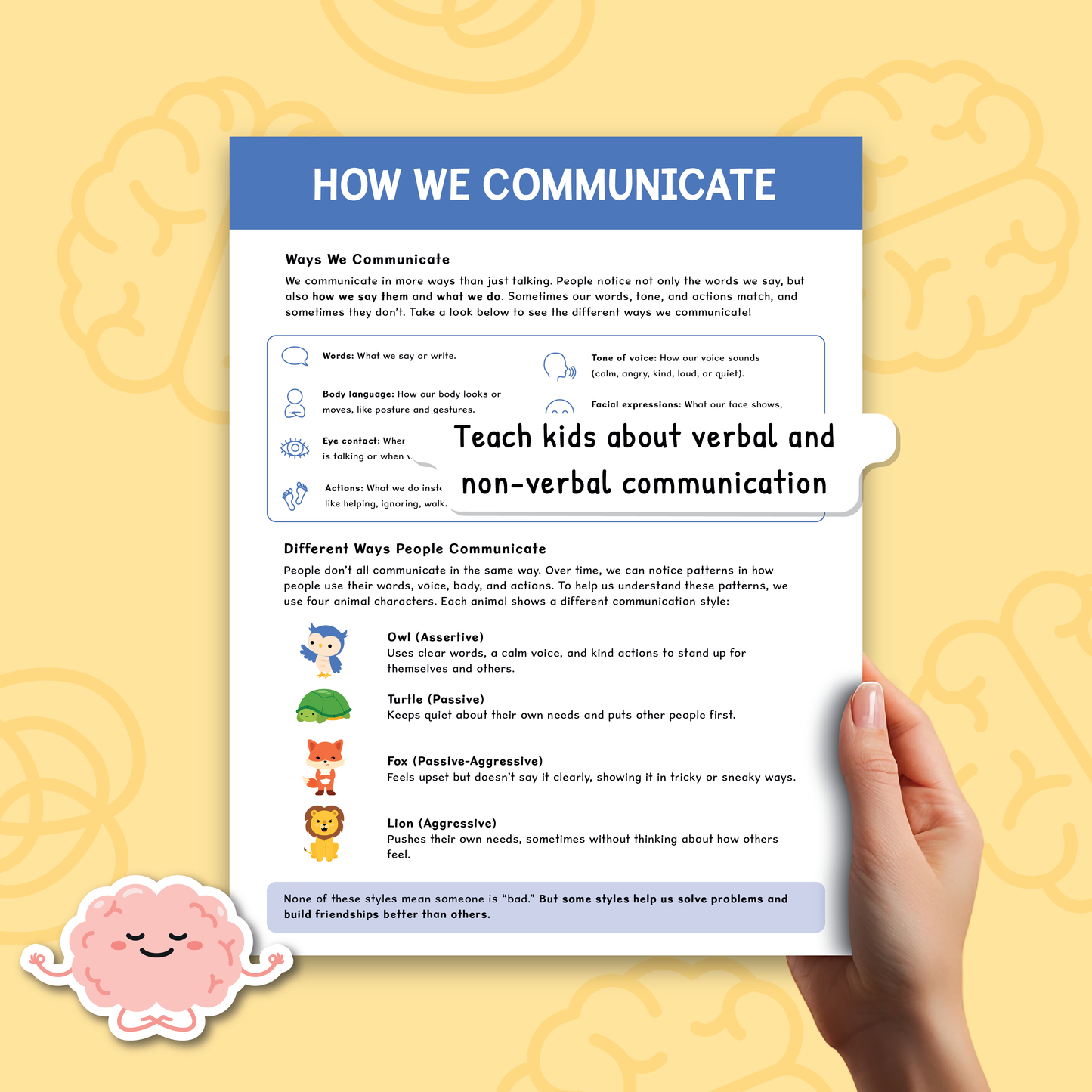 Communication Styles Activities for Kids and Teens